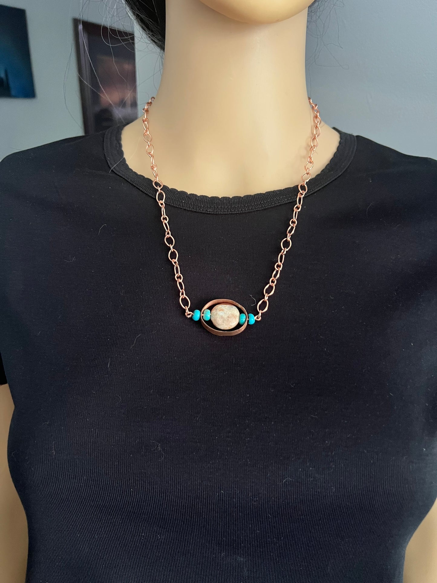 Desert Calm” — Copper & Turquoise Balance Necklace