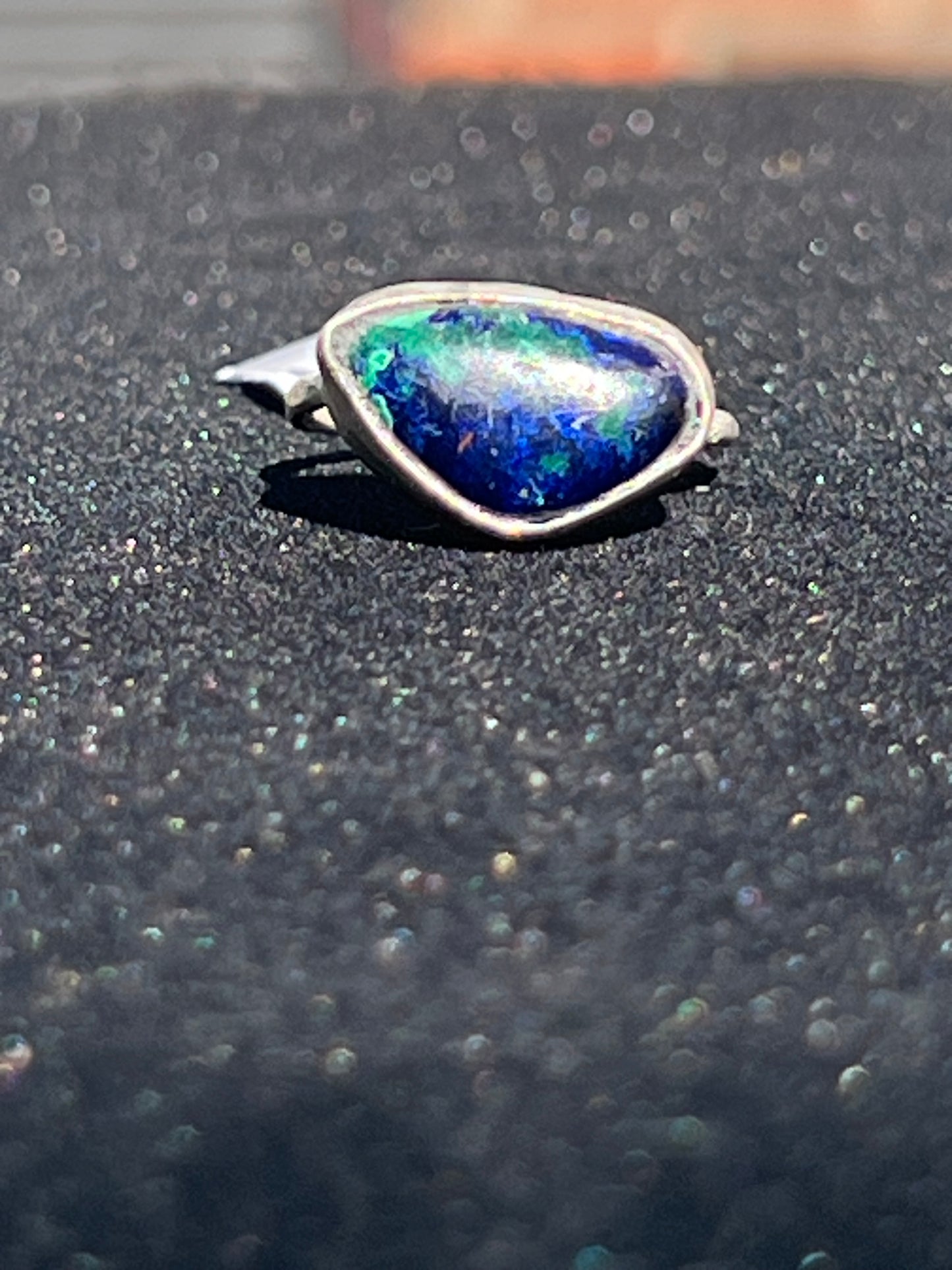 Handmade Sterling Silver Azurite Ring – One of a Kind
