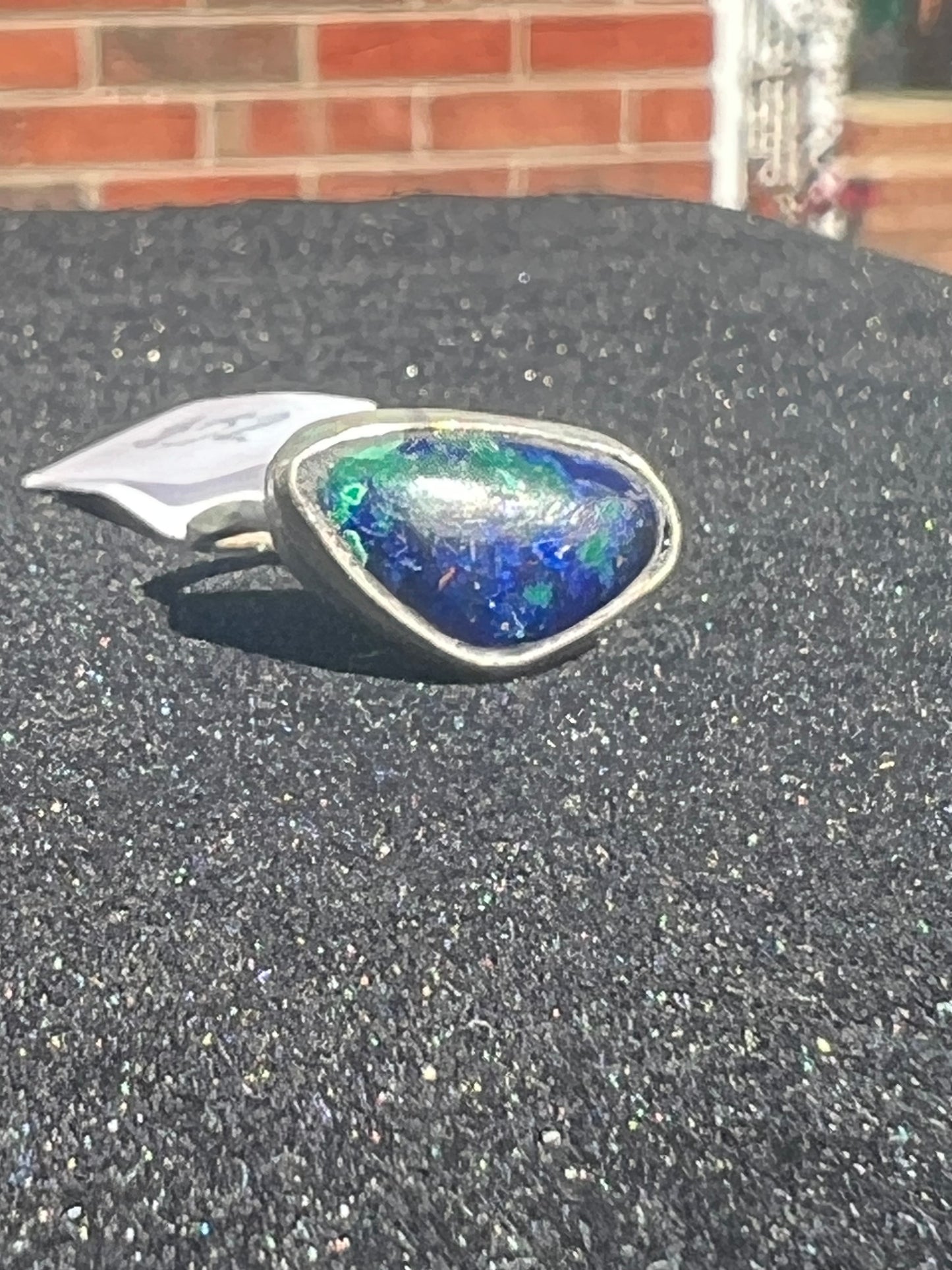 Handmade Sterling Silver Azurite Ring – One of a Kind
