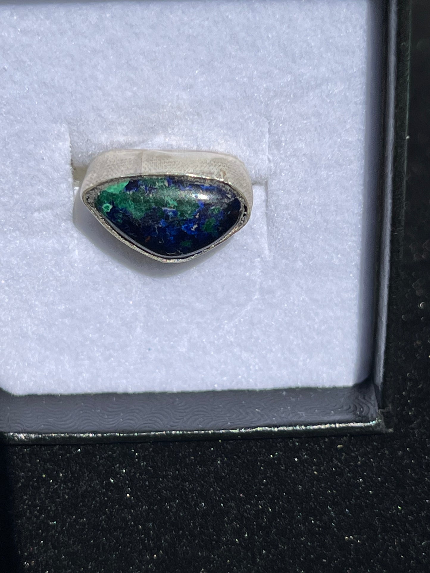 Handmade Sterling Silver Azurite Ring – One of a Kind