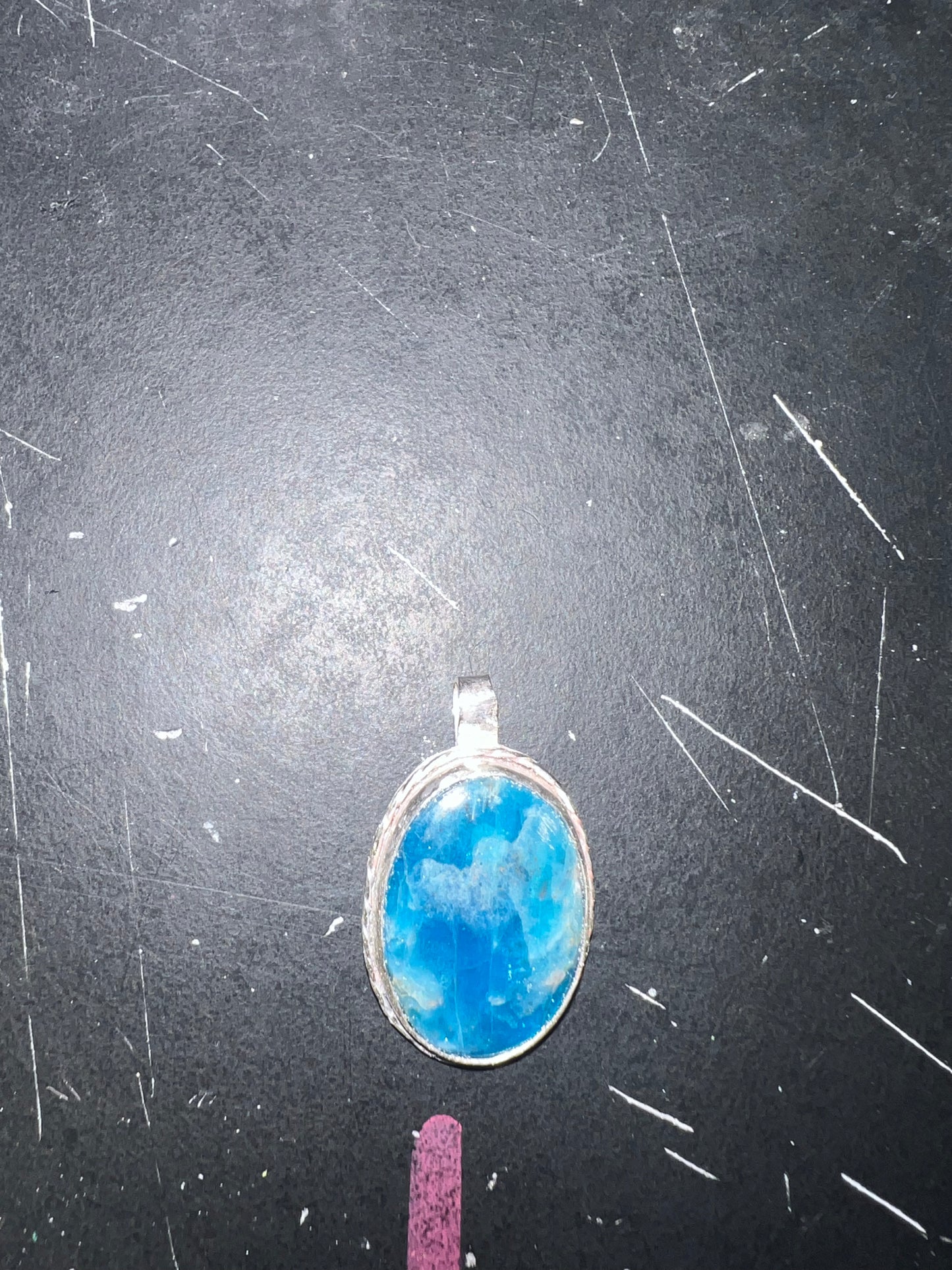 Ocean Blue Gemstone Necklace – Handcrafted Sterling Silver Pendant
