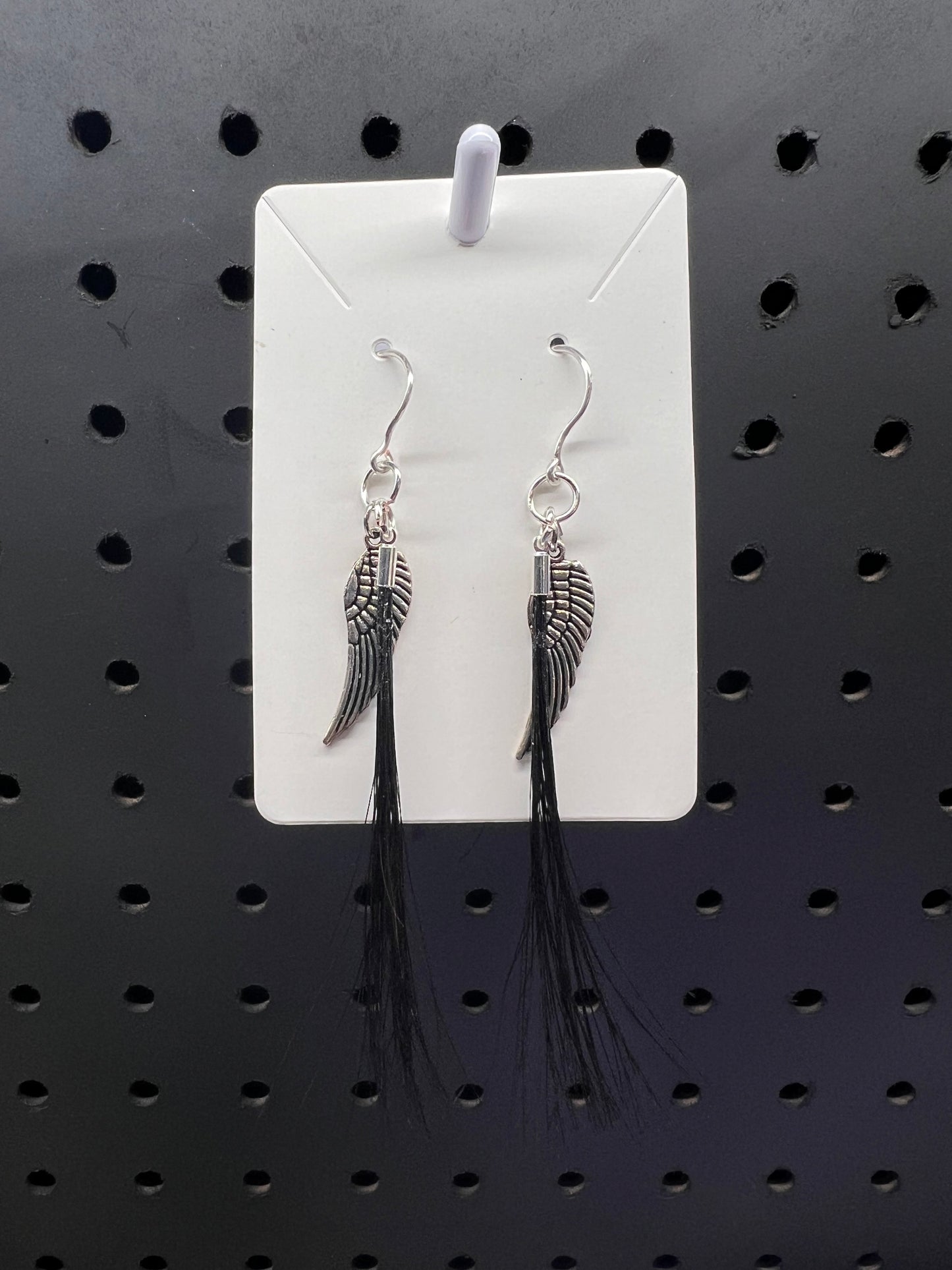 Horse hair tassel earrings