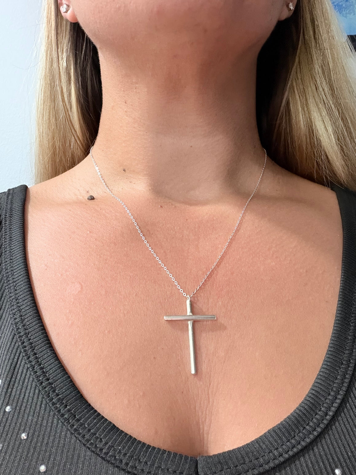 Handcrafted Sterling Silver Cross Necklace