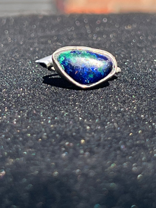 Handmade Sterling Silver Azurite Ring – One of a Kind