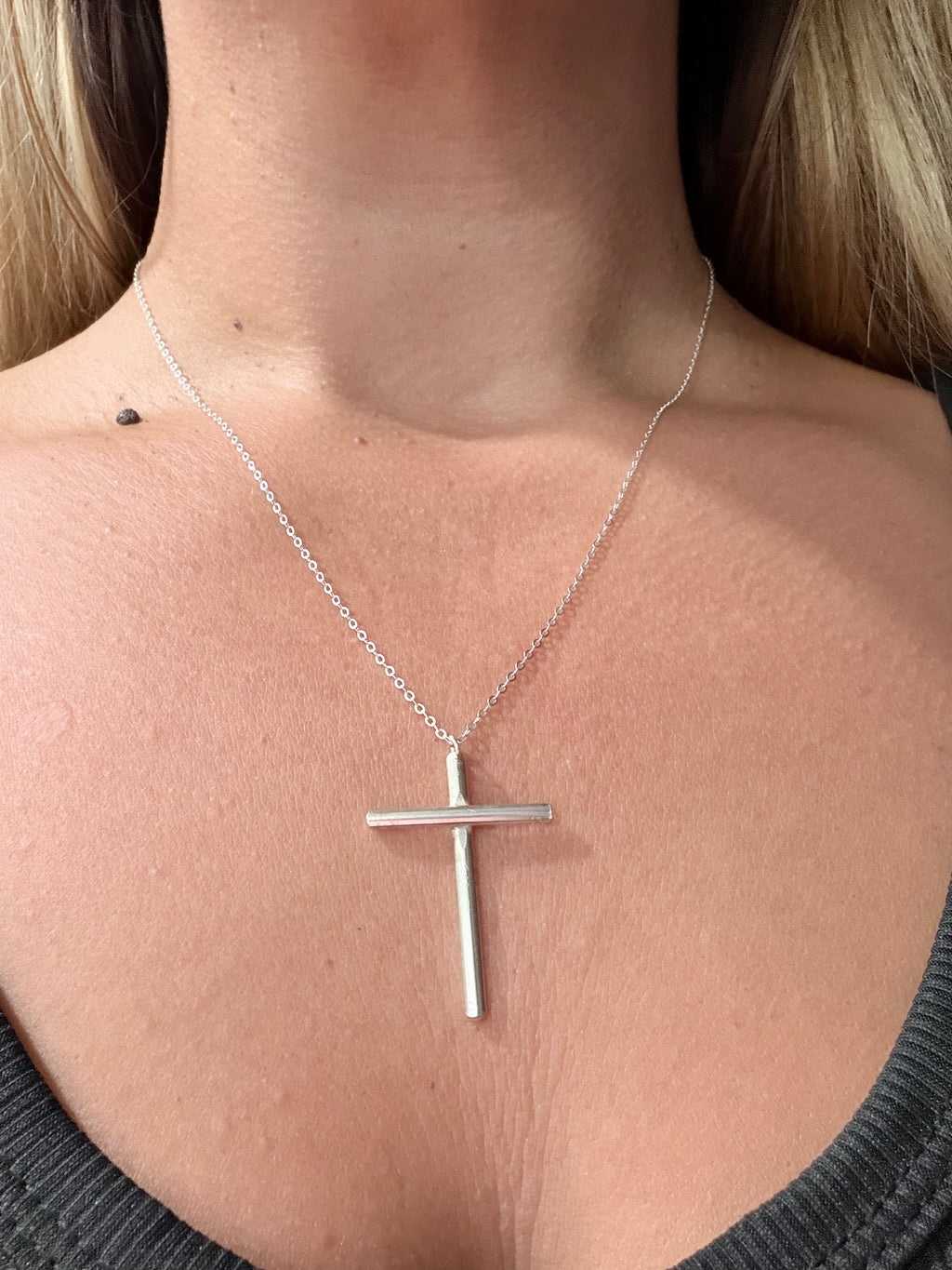 Handcrafted Sterling Silver Cross Necklace