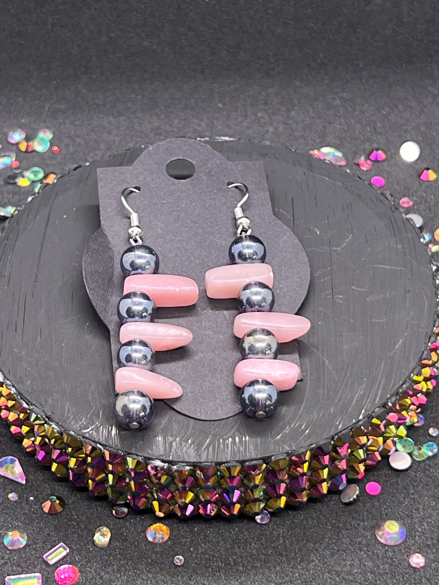 Rose quartz and hematite