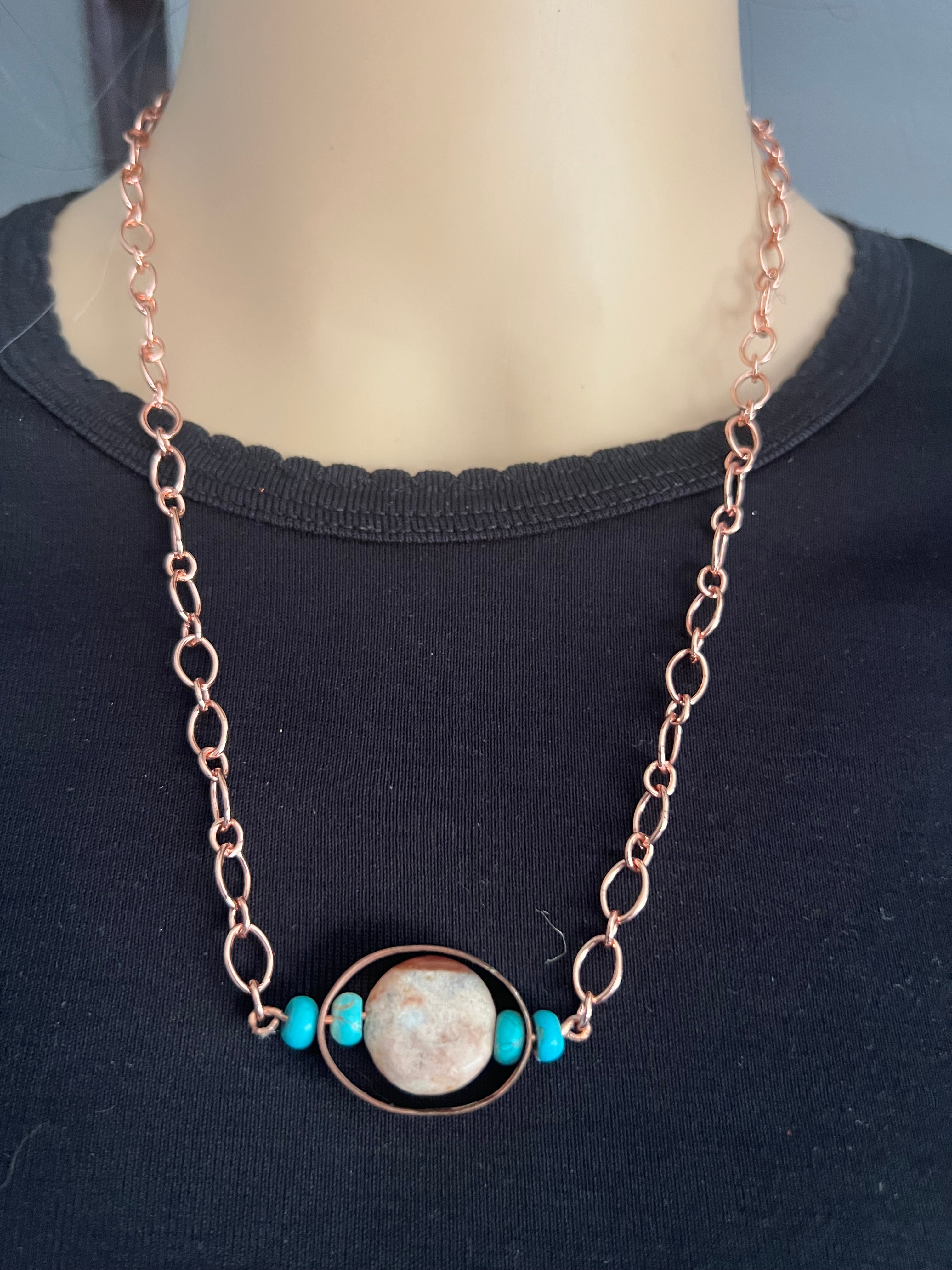 Desert Calm— Copper & Turquoise Balance Necklace