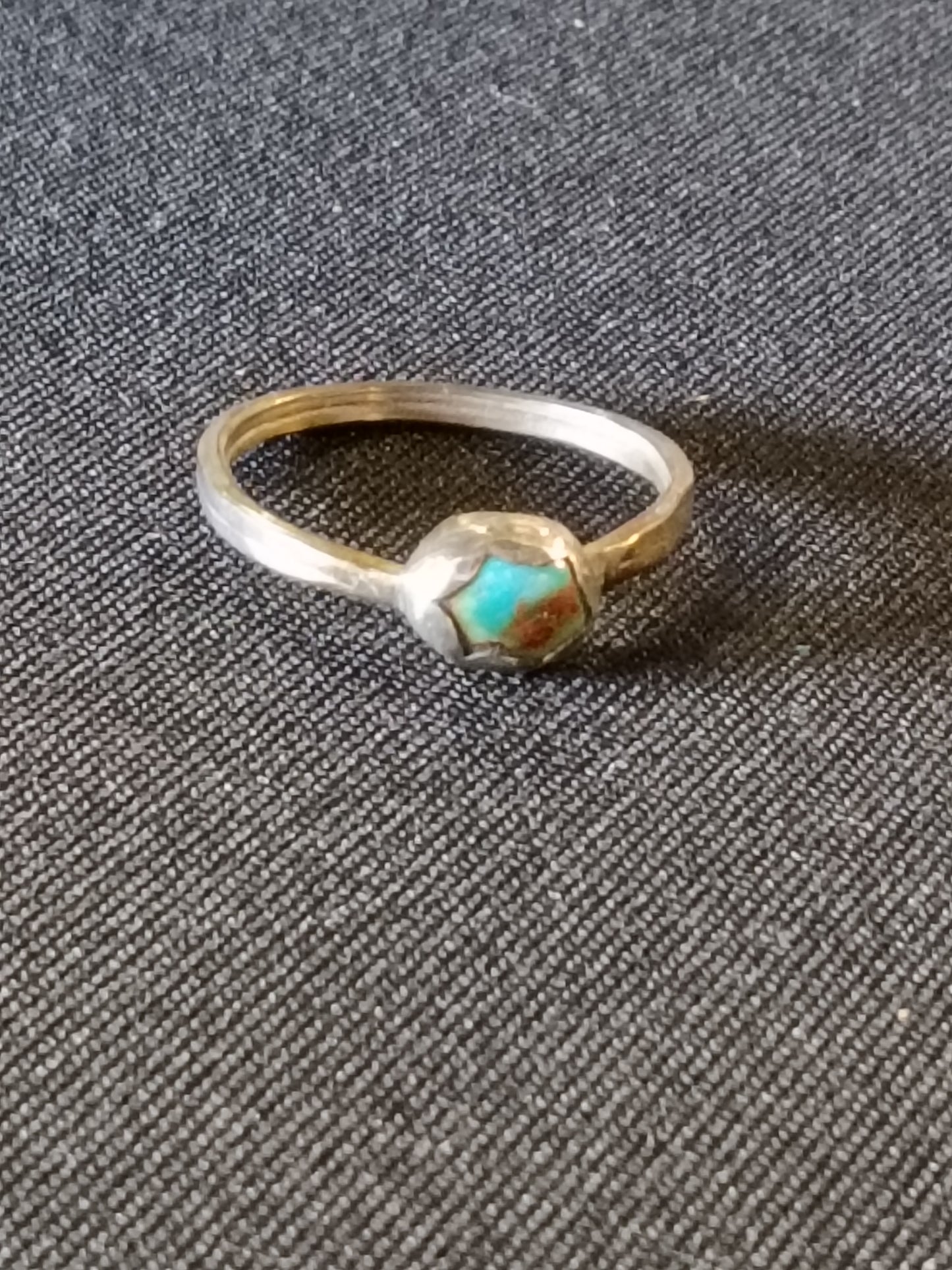 Turquoise Hexagon Sterling Silver Ring – Handcrafted Southwestern Gemstone Jewelry